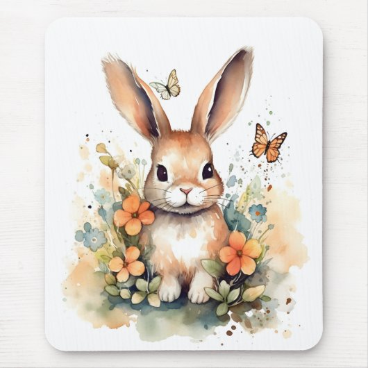 Leuk bos baby bunny pints kinderkamer kunst muismat (Voorkant)
