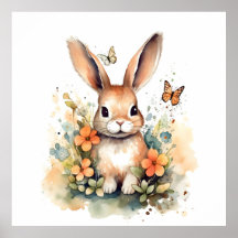 Leuk bos baby bunny pints kinderkamer kunst