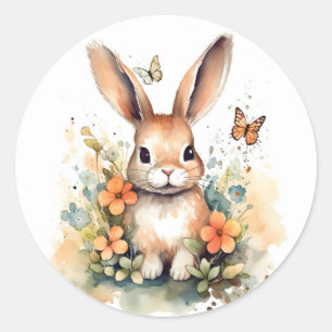 Leuk bos baby bunny pints kinderkamer kunst ronde sticker