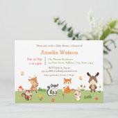 Leuk bos Kleurrijke bosdieren Baby shower Kaart (Staand voorkant)