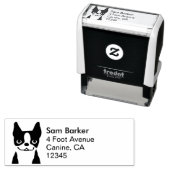 Leuk Boston Terrier retour adres Zelfinktende Stempel (In situ)