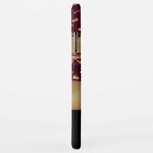 Leuk Bourgogne Goud Glitter Script Monogrammed Case-Mate iPhone Case (Achterkant/rechts)