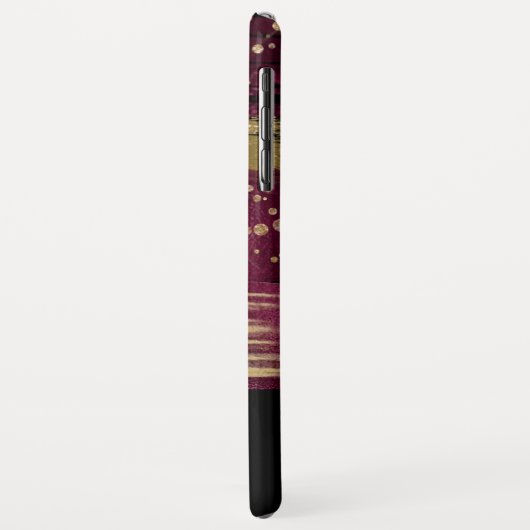 Leuk Bourgogne Goud Glitter Script Monogrammed Case-Mate iPhone Case (Achterkant/links)