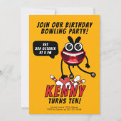Leuk Bowling Bash verjaardagsfeestje Kaart (Voorkant)