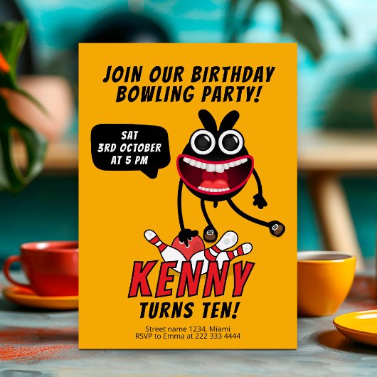 Leuk Bowling Bash verjaardagsfeestje Kaart