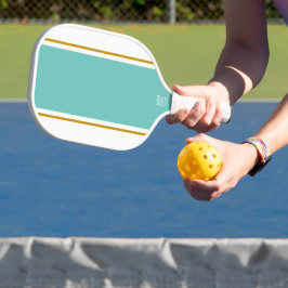 Leuk Breed Licht Blauwgroen Bruin Racing Strepen O Pickleball Paddle