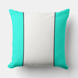 Leuk breed omlijnde witte aqua Blauwgroen randstre Buitenkussen