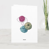 Leuk breien kitten met garens aangepaste naam bedankkaart (Achterkant)