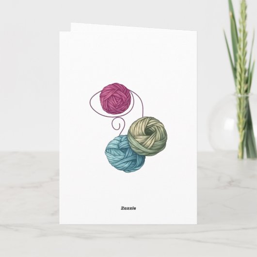 Leuk breien kitten met garens aangepaste naam bedankkaart (Achterkant)