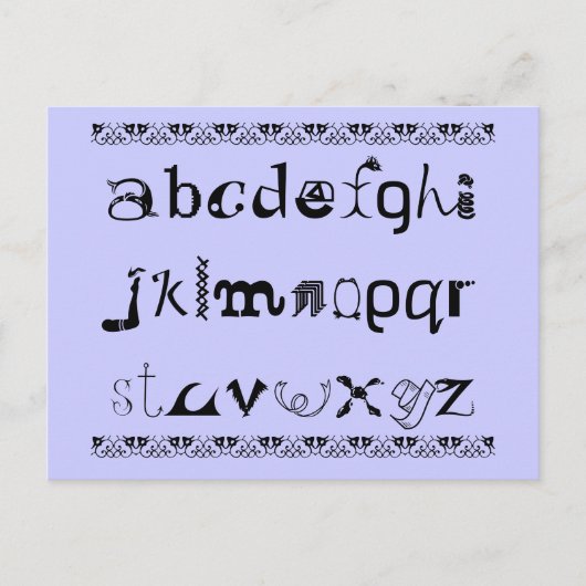 Leuk Briefkaart van het alfabet in het Engels (Voorkant)