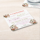 Leuk bruiloft welkom kartonnen onderzetters (Schuin)