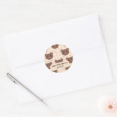 Leuk Bruin Beer Geel Plaid Classic Ronde Sticker (Envelop)