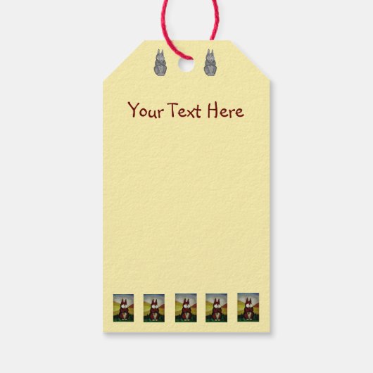 Leuk bruin konijntje met  bloemetjes cadeaulabel (Achterkant)