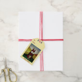 Leuk bruin konijntje met  bloemetjes cadeaulabel (Met Touw)