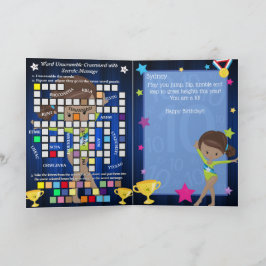 Leuk Bruin Meisjes Gymnastiek Geheim Bericht Verja Kaart