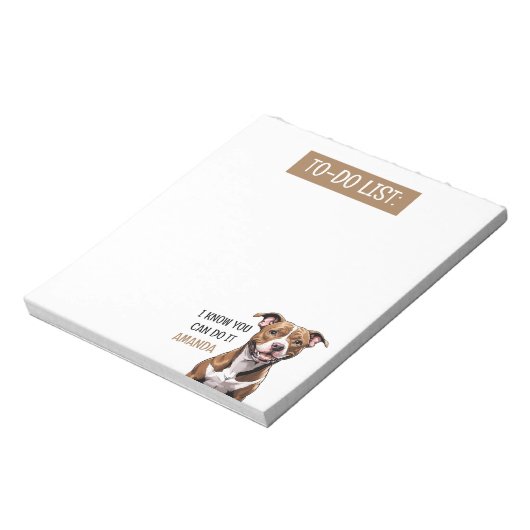 Leuk bruin om te doen Lijst Pit Bull Terrier Notitieblok (Linkerzijde)