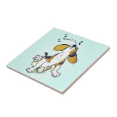 Leuk Bruin Puppy Howl Tegeltje (Zijkant)