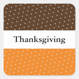 Leuk Bruin Sinaasappel Wit Stippen Strepen THANKSG Vierkante Sticker