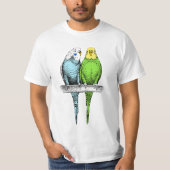 Leuk Budgerigar Paar Budgies T-shirt (Voorkant)