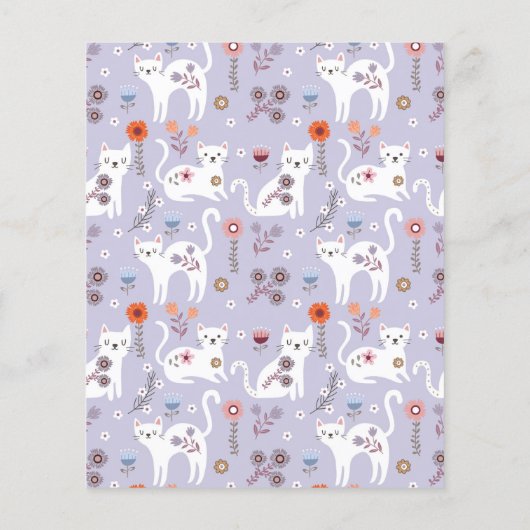 Leuk budget verjaardag kat patroon uitnodiging (Achterkant)