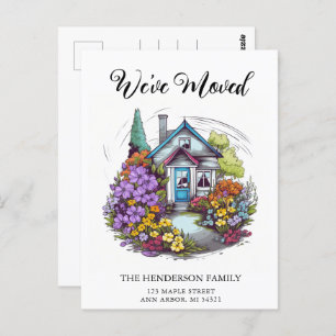Leuk Bungalow Huis Nieuw Huis Verhuisaankondiging Briefkaart