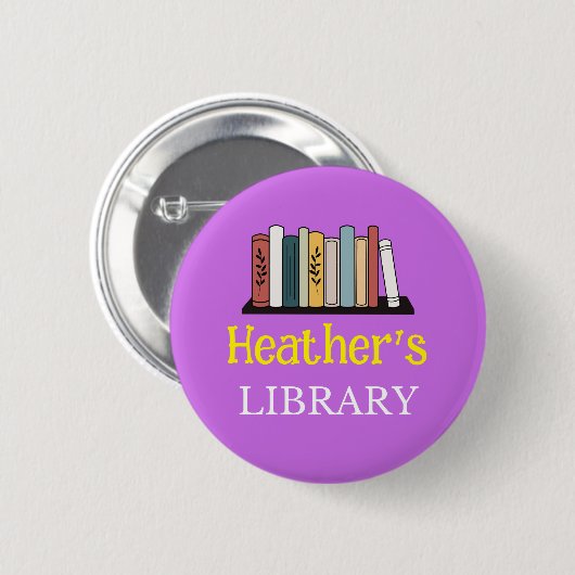 LEUK! Button - Bibliotheek - Gepersonaliseerd - Na (Voorkant /achterkant)