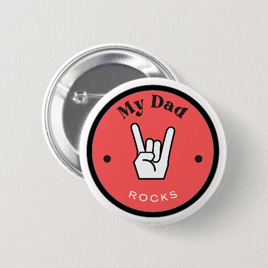 Leuk! Button - mijn vader ROCKS! (Voorkant /achterkant)