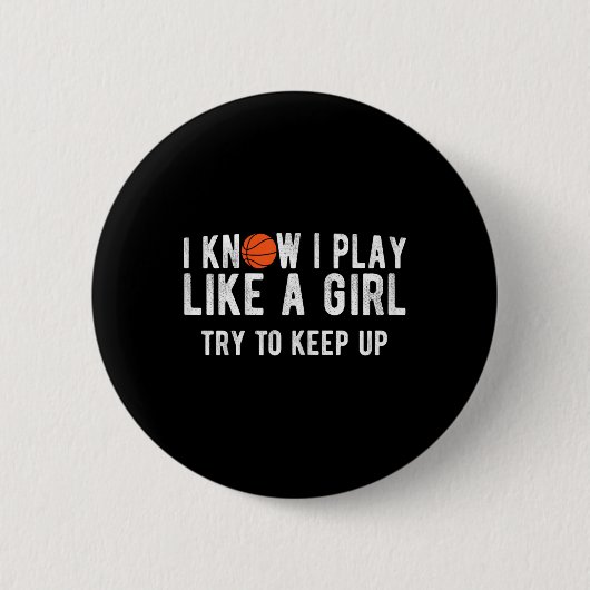 Leuk bysketbyll spelen als een meisje bubbel ronde button 5,7 cm (Voorkant)