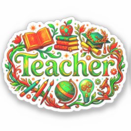 Leuk Cadeau-idee | Retro Erkenning voor Leraren Sticker