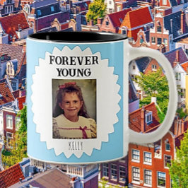 Leuk cadeau!  kindertijd foto tweetonige koffie tweekleurige koffiemok
