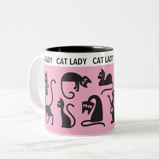 Leuk cadeau! Perfect Cat Lady Tweekleurige Koffiemok (Voorkant links)