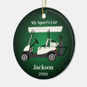 Leuk cadeau voor hem golfer golfkar keramisch ornament (Links)