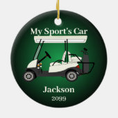 Leuk cadeau voor hem golfer golfkar keramisch ornament (Achterkant)