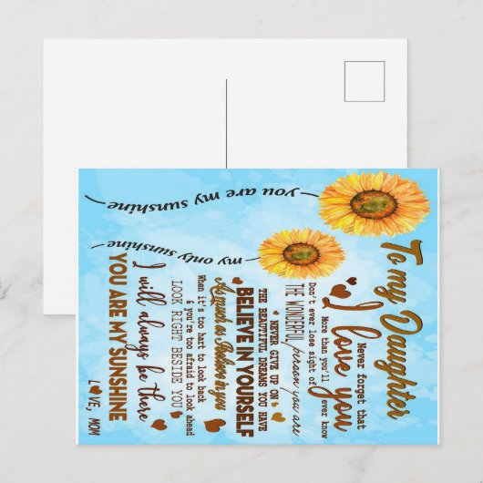 Leuk Cadeau Voor Mijn Dochter, Beste Cadeau voor K Aankondigingskaart (Voorkant / Achterkant)