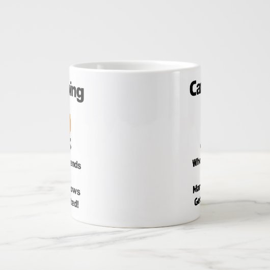 Leuk Camping Gezegde met Marshmallows en Vrienden Grote Koffiekop (Voorkant)