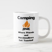 Leuk Camping Gezegde met Marshmallows en Vrienden Grote Koffiekop (Rechts)