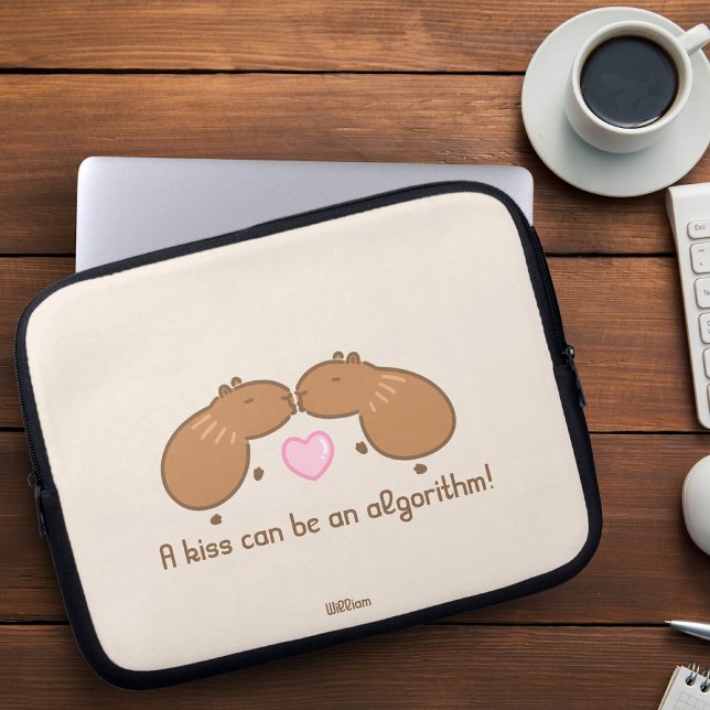 Leuk Capybara paar gepersonaliseerd Laptop Sleeve (Creator heeft geüpload)