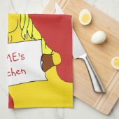 Leuk Cartoon Paard met Bericht Theedoek (Quarter Fold)