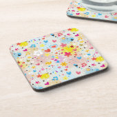 leuk cartoon-patroon bier onderzetter (Linkerzijde)