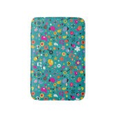 leuk cartoon patroon blauwgroen badmat (Voorkant Verticaal)