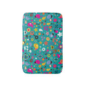 leuk cartoon patroon blauwgroen badmat (Voorkant Verticaal)