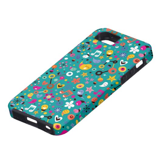 leuk cartoon patroon blauwgroen Case-Mate iPhone case (Onderkant)