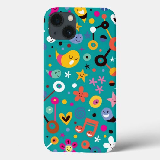 leuk cartoon patroon blauwgroen Case-Mate iPhone case (Achterkant)