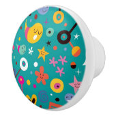 leuk cartoon patroon blauwgroen keramische knop (Rechts)