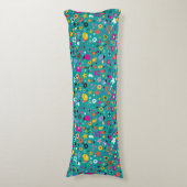 leuk cartoon patroon blauwgroen lichaamskussen (Voorkant Verticaal)