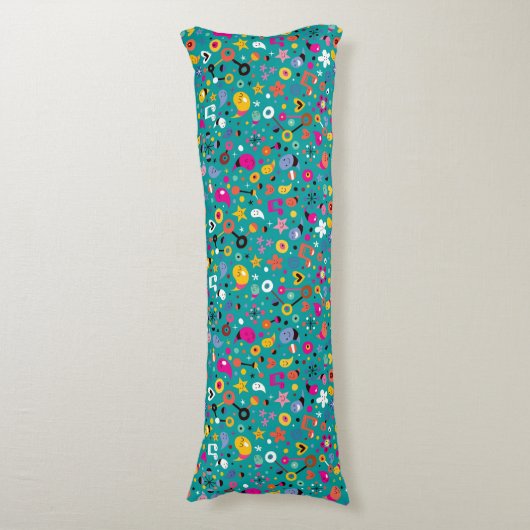 leuk cartoon patroon blauwgroen lichaamskussen (Voorkant Verticaal)