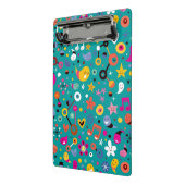 leuk cartoon patroon blauwgroen mini klembord (Angled2)