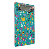 leuk cartoon patroon blauwgroen mini klembord (Schuin)