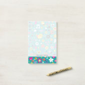 leuk cartoon patroon blauwgroen post-it® notes (Op bureau)