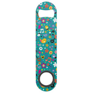 leuk cartoon patroon blauwgroen speed flessenopener